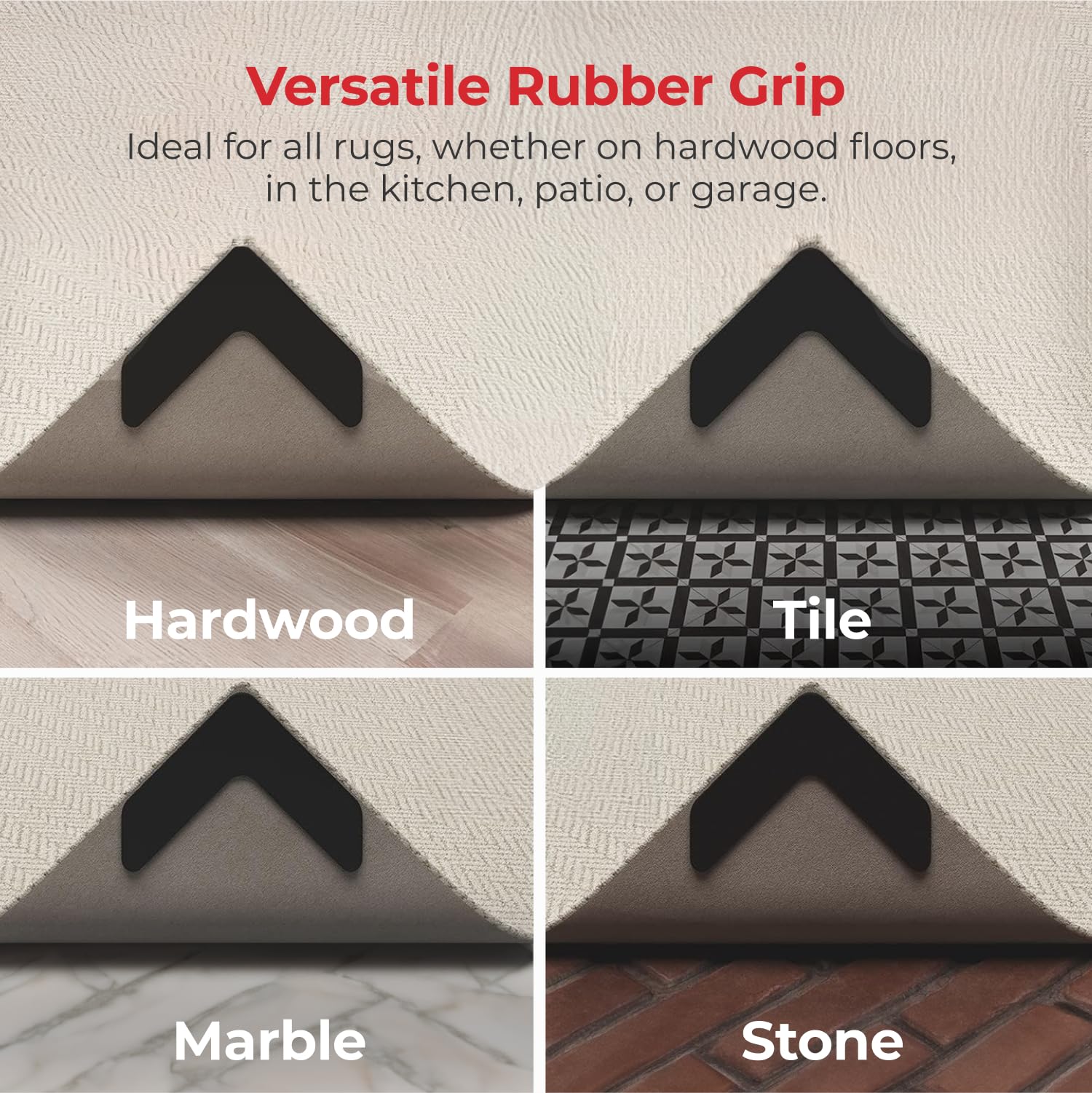 iPrimio NeverCurl utilisé sur tapis de patio extérieur résistant aux intempéries