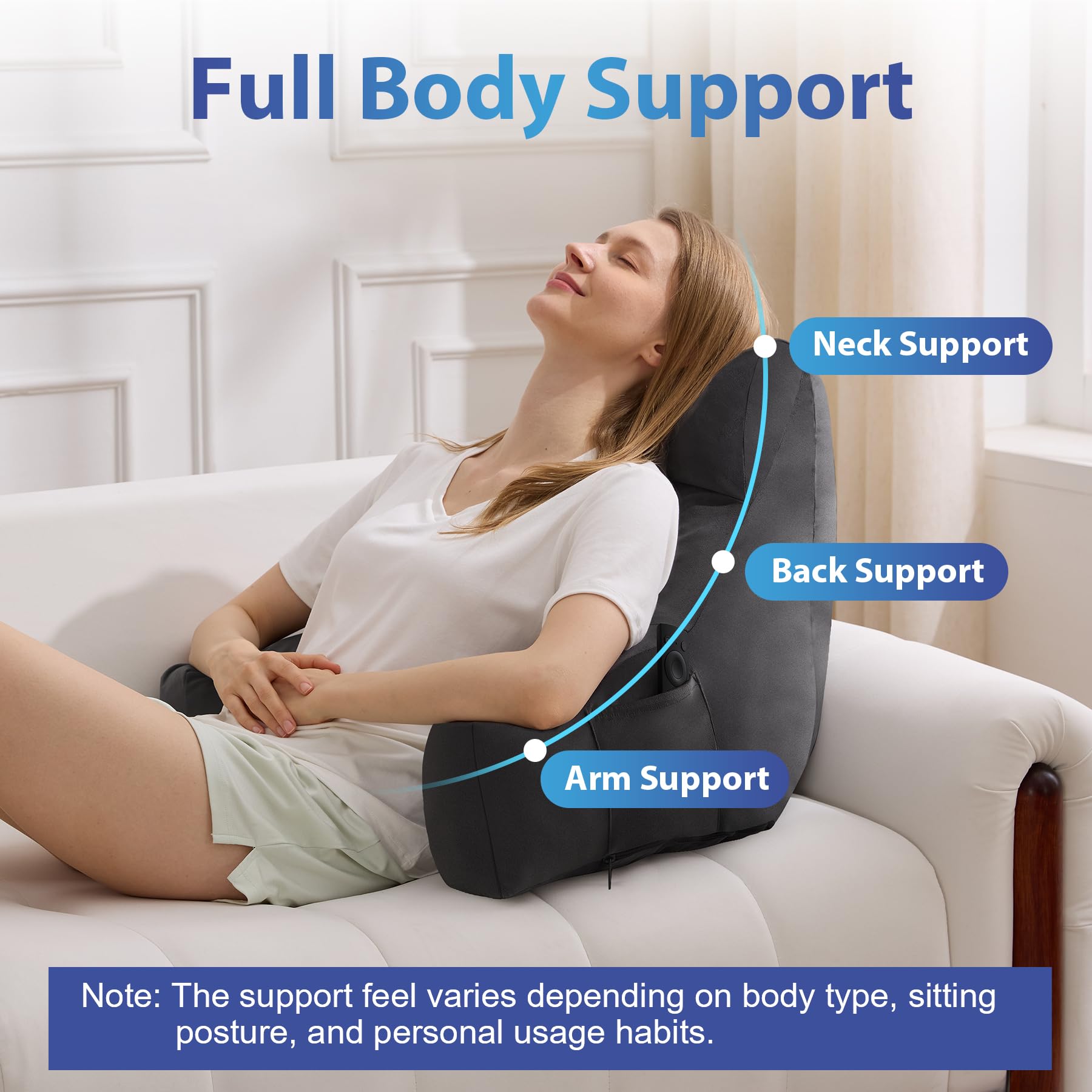 IPYNBAP coussin en usage pour lecture au lit offrant maintien confortable