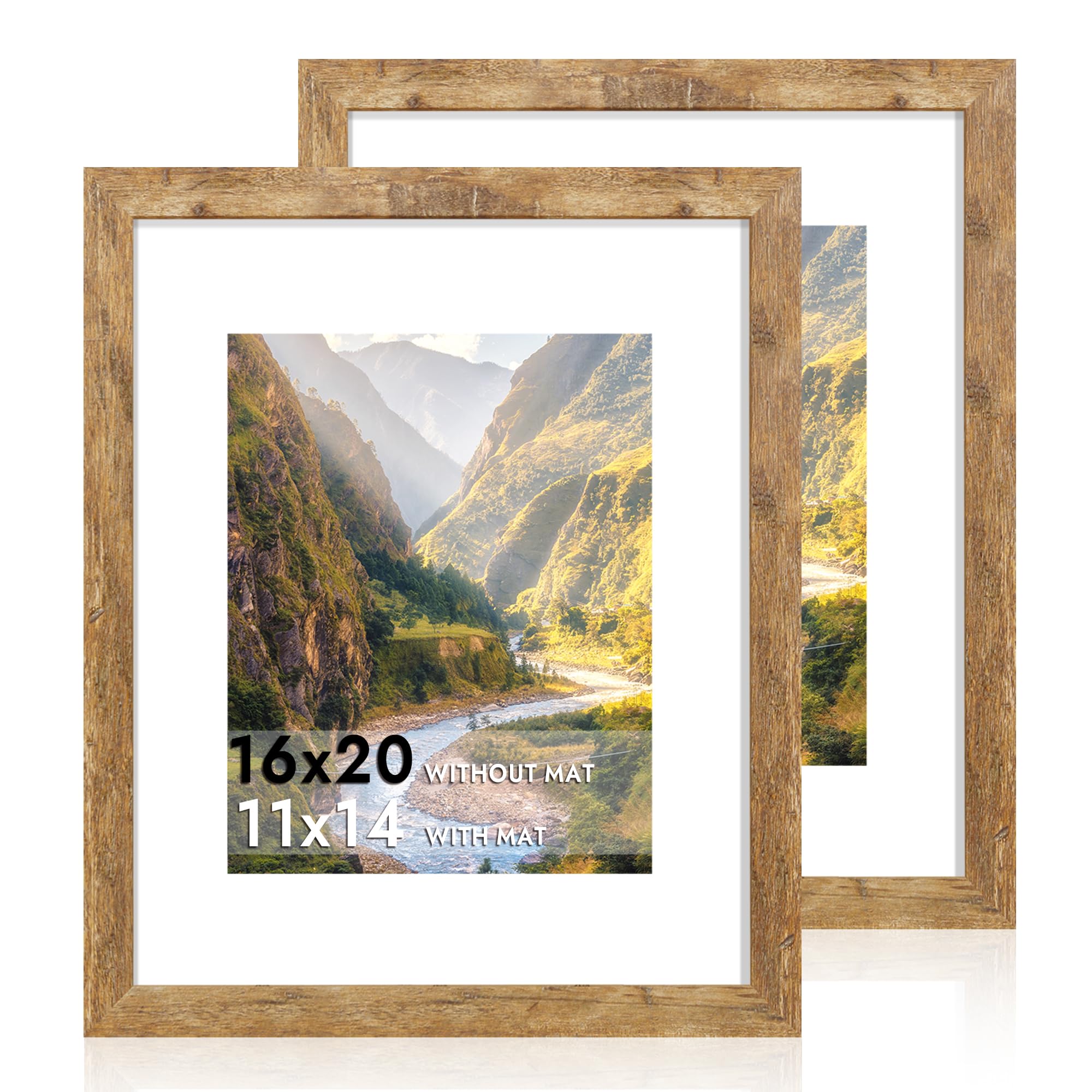 iRahmen cadre 16x20 face avant brun rustique protège et valorise vos photos
