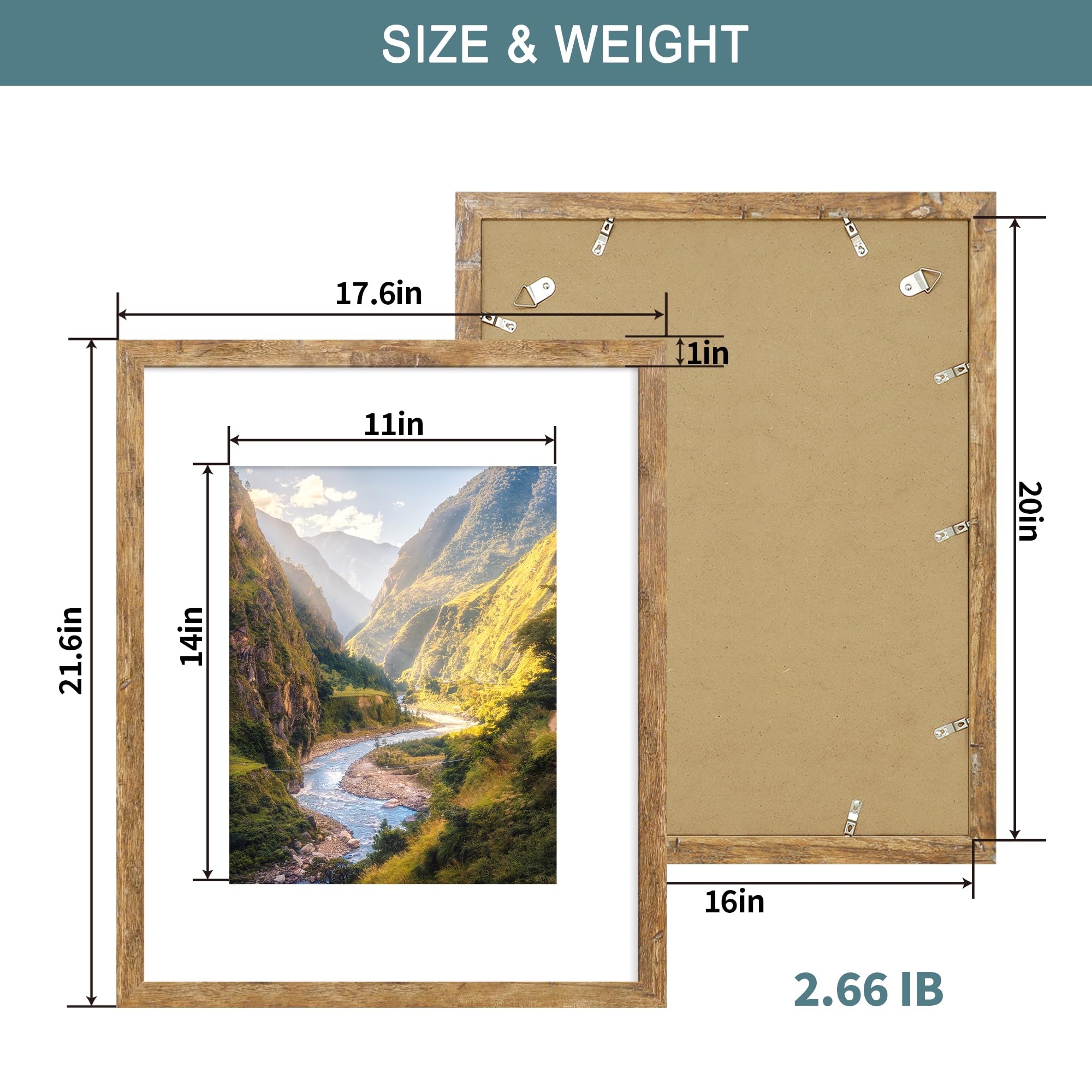 iRahmen cadre taille 16x20 sans passe-partout montre grand format élégant