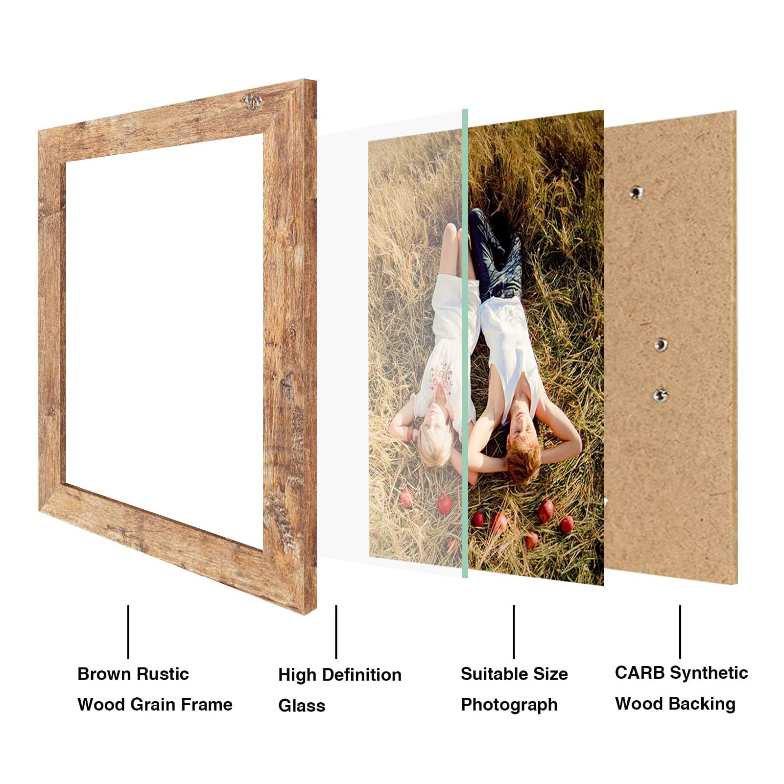 iRahmen profil du cadre en bois MDF brun rustique pour un rendu chaleureux