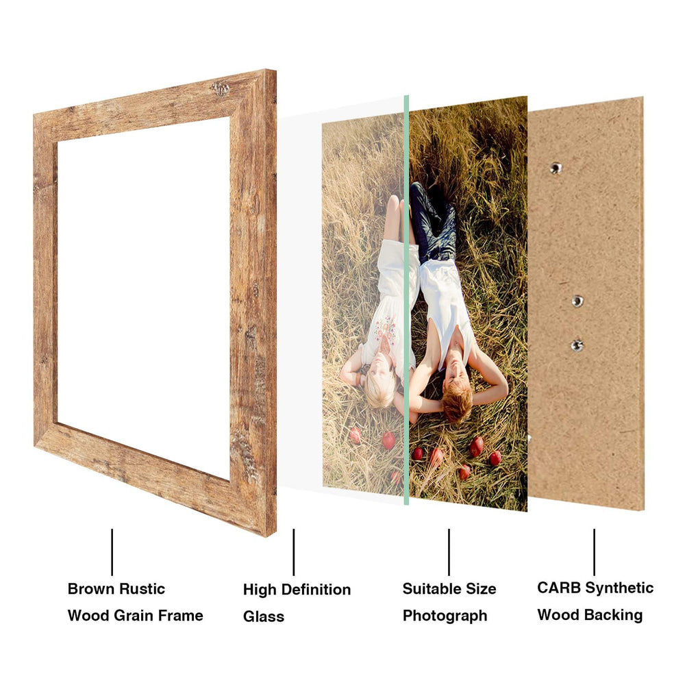 iRahmen profil du cadre en bois MDF brun rustique pour un rendu chaleureux
