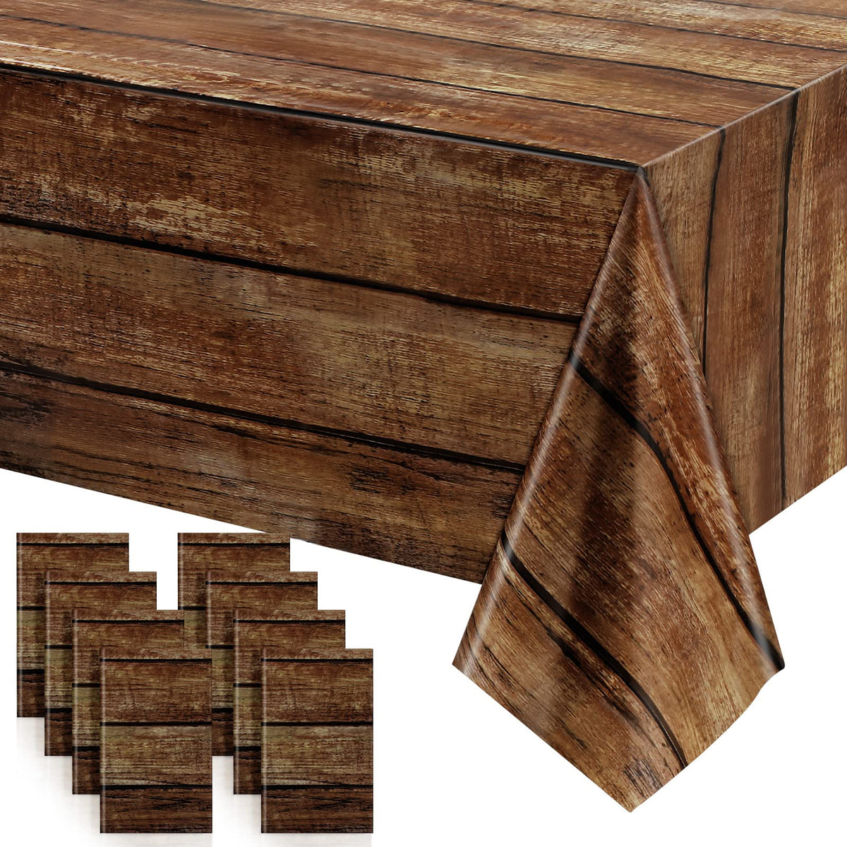 Irenare nappe plastique vue face avant montrant le motif bois et protection table