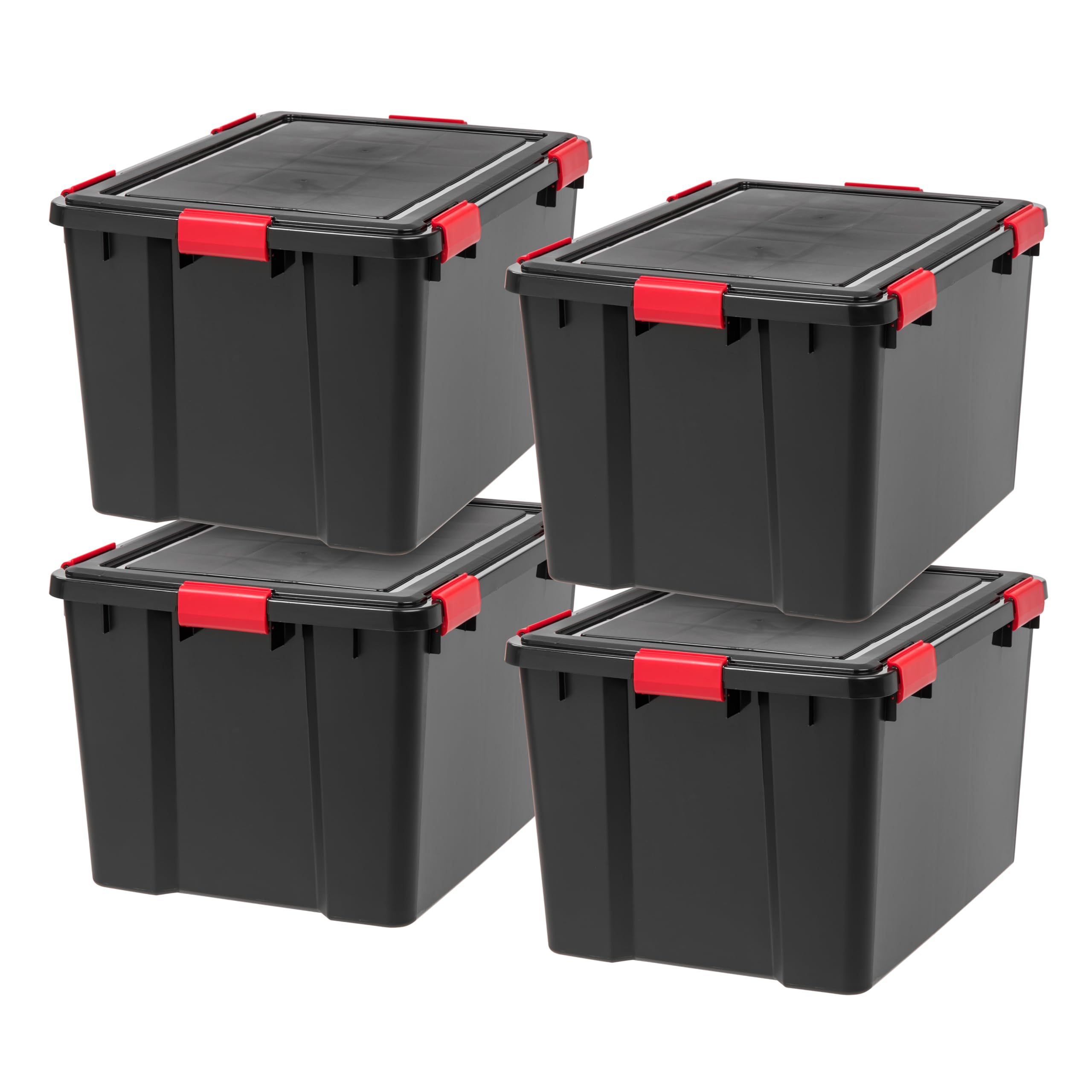 IRIS USA vue avant du lot de 4 boîtes pour rangement sécurisé