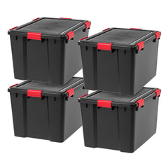 IRIS USA vue avant du lot de 4 boîtes pour rangement sécurisé