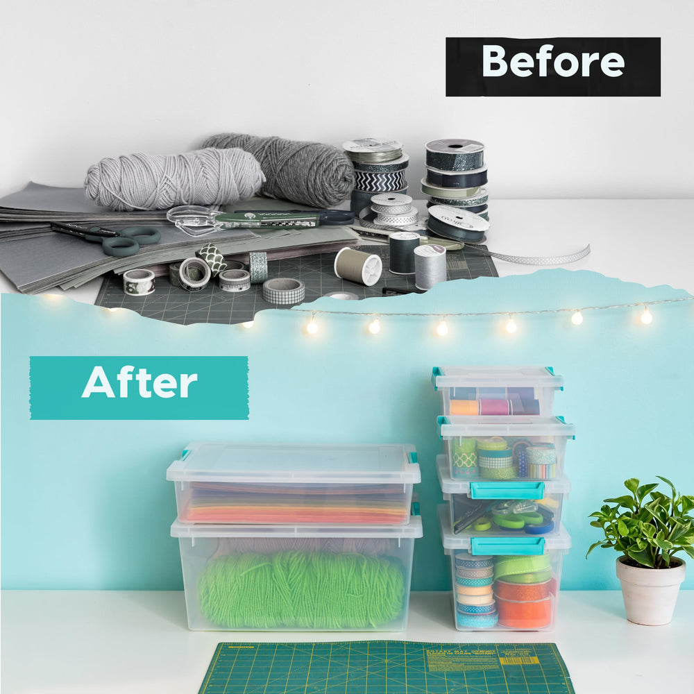 IRIS USA dans tiroir sous bureau illustrant rangement discret et accessible