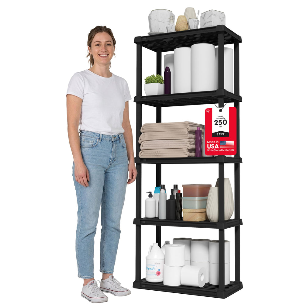 IRIS USA étagère face noire rangement compact et discret