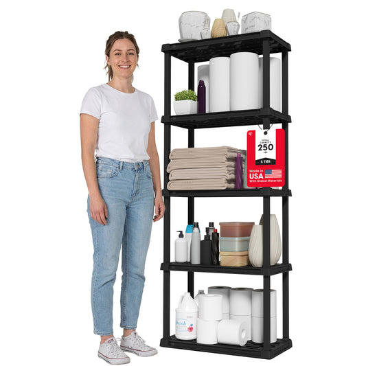IRIS USA étagère face noire rangement compact et discret