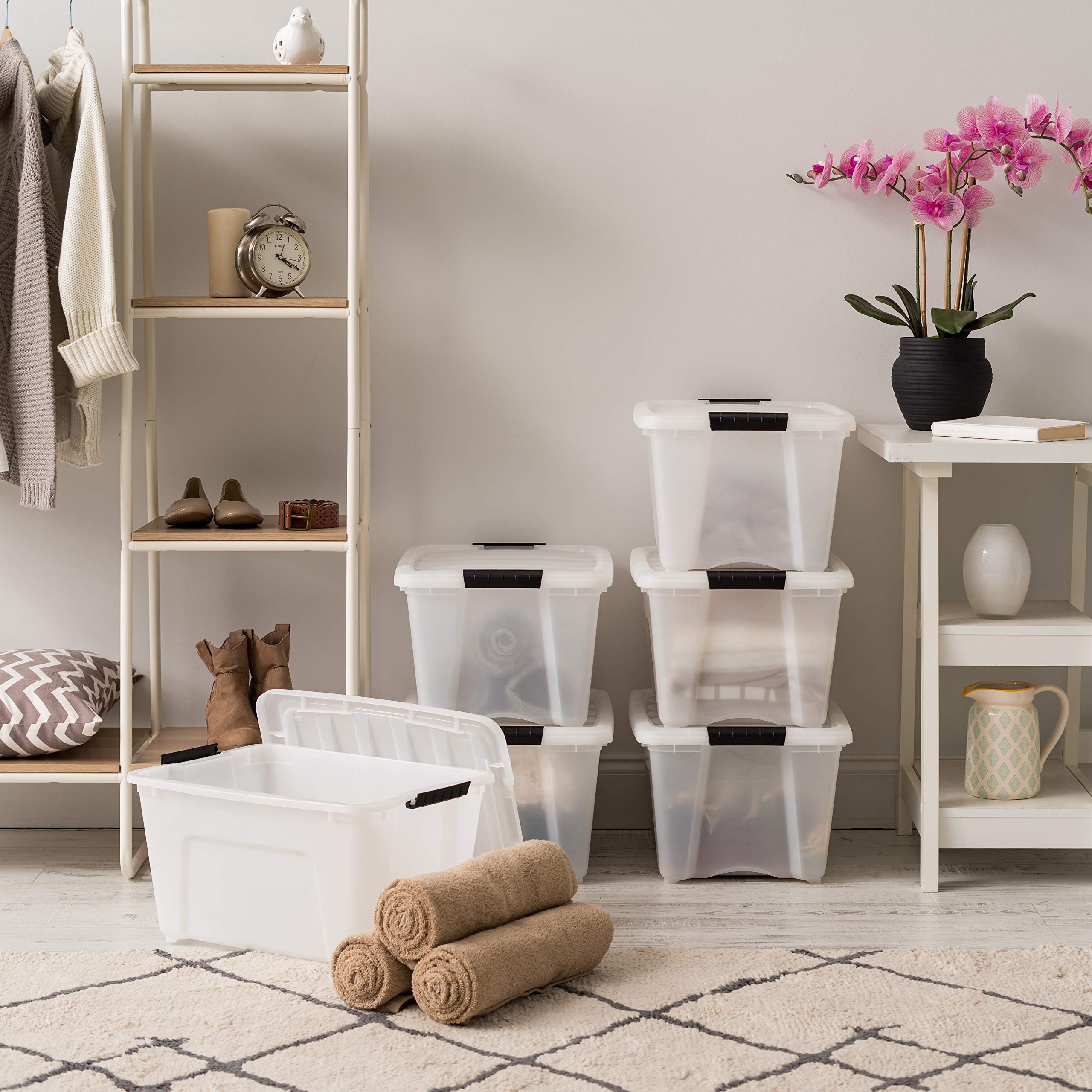 IRIS USA intérieur du bac contenant chaussures et vêtements organisés