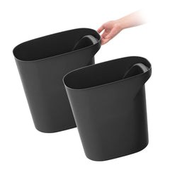 IRIS USA vue avant de la poubelle compacte noir bénéfice gain d’espace