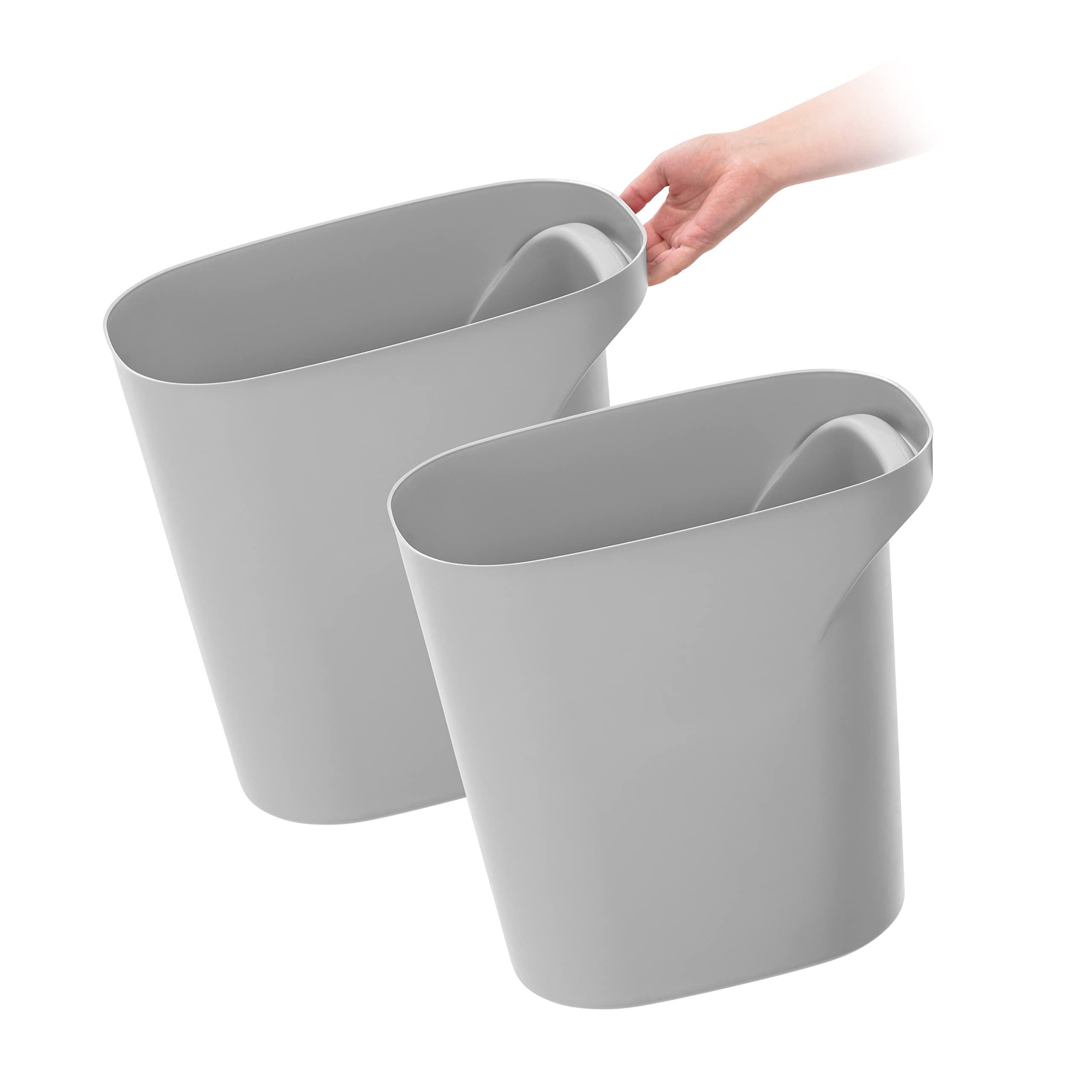 IRIS USA poubelle face grise, compact et discret pour gain d'espace