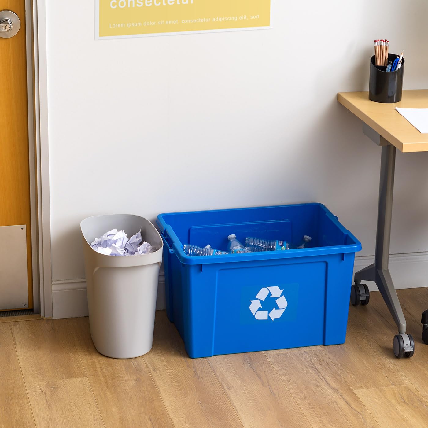 IRIS USA lot de deux poubelles côte à côte, solution coordonnée pour plusieurs pièces