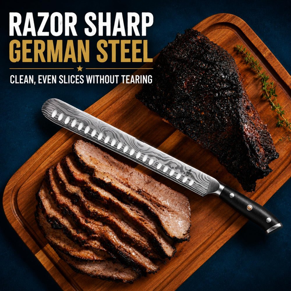 Iron Grillers couteau 6" courbé, détail pour désossage précis