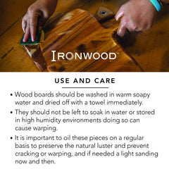 Ironwood Gourmet planche en usage aidant préparation et protection des couteaux