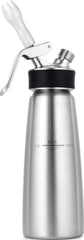 iSi Cream Profi Whip vue de face montrant le corps en inox et la tête durable