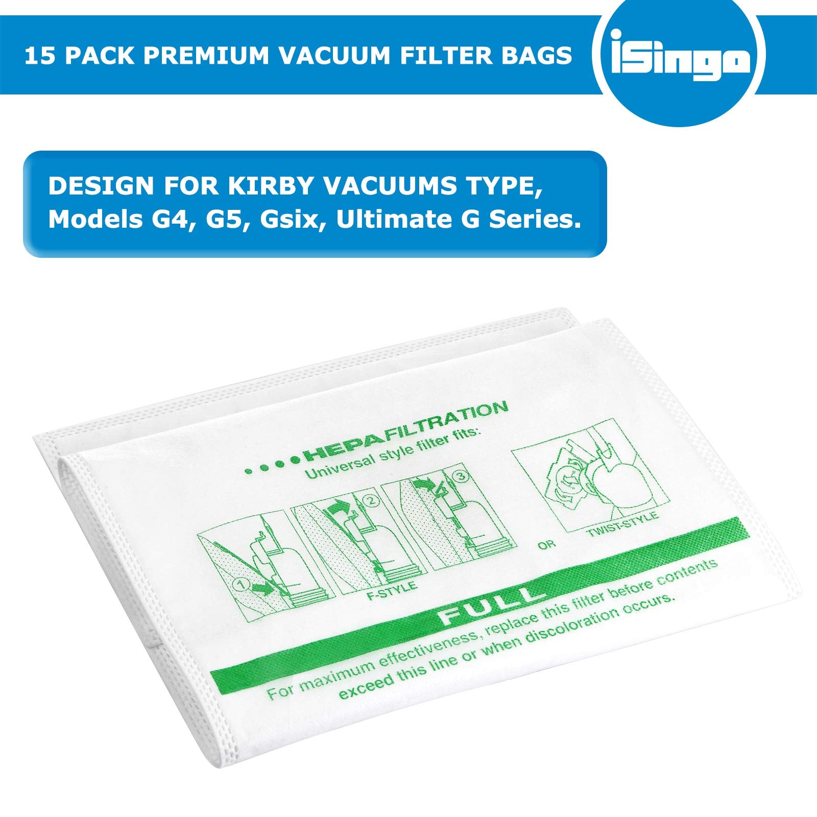 iSingo gros plan texture du sac 204814 montrant robustesse et filtration efficace