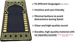 Islamika tapis en usage avec personne priant, guidage audio pour apprentissage