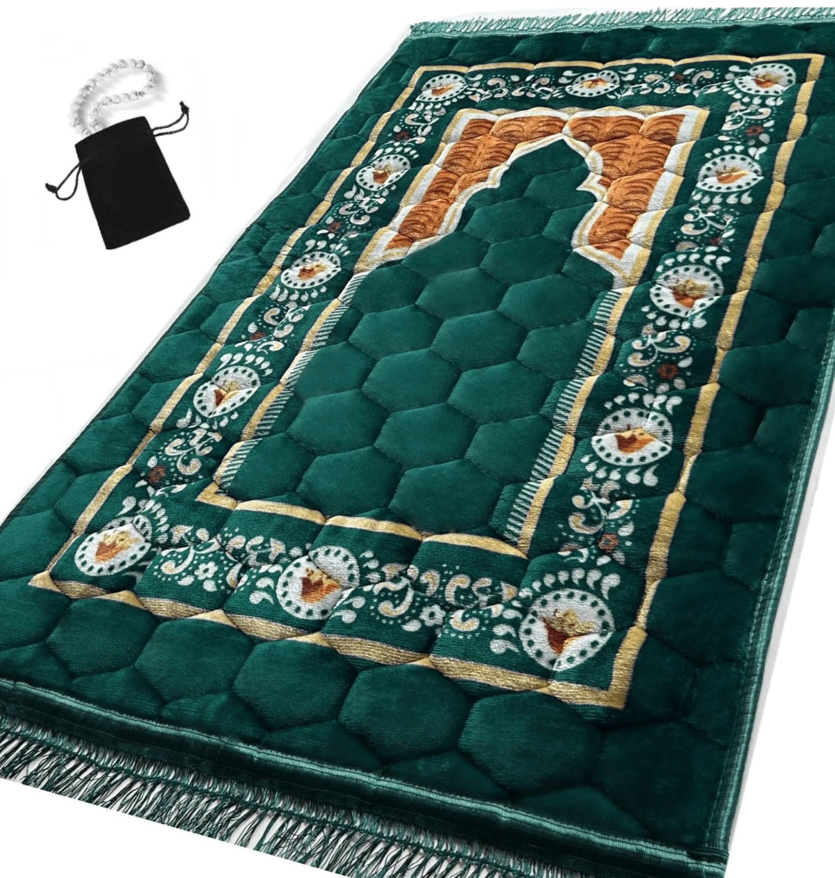 Islamika tapis face entière montrant motifs élégants et confort