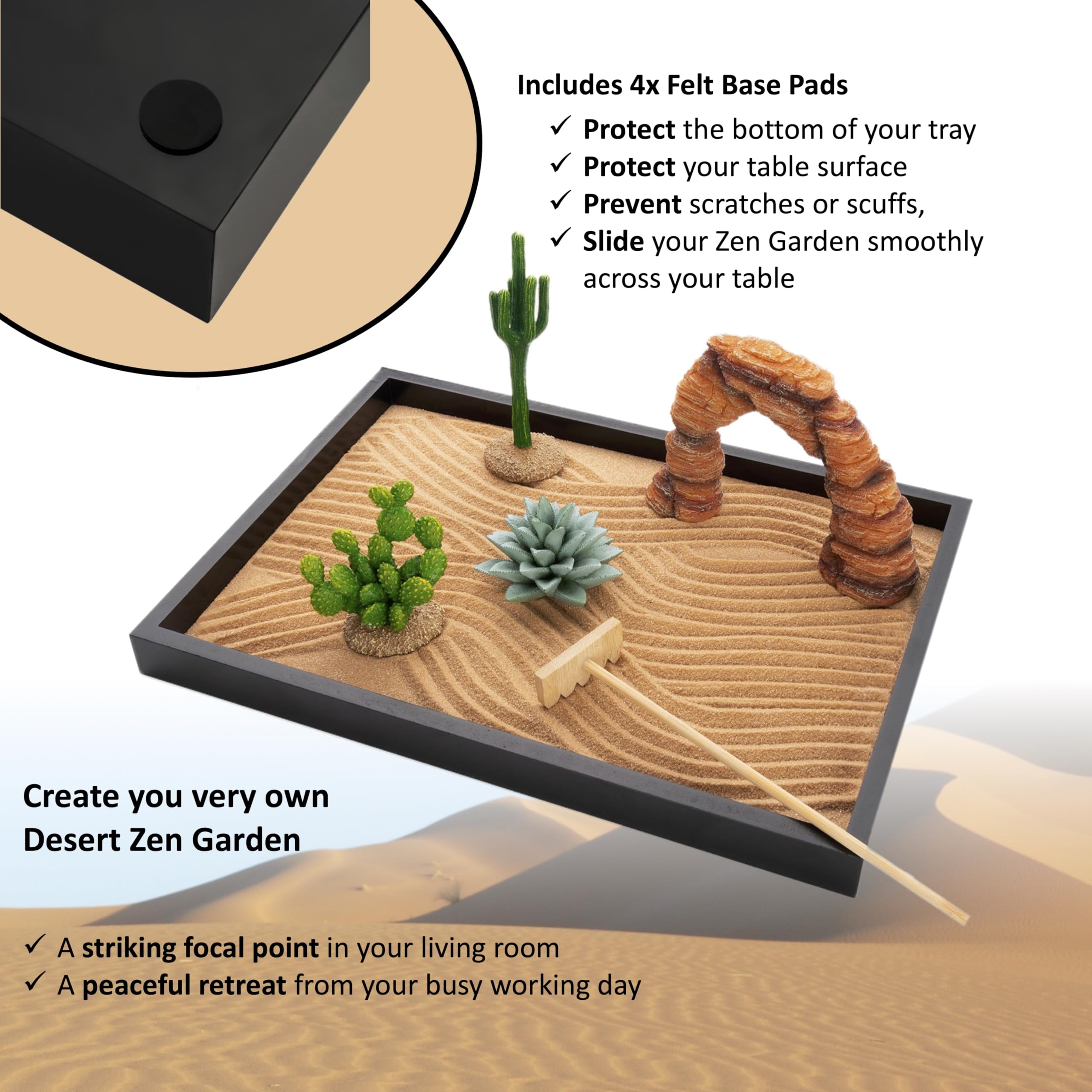 Island Falls Home râteaux en bois pour créer motifs apaisants dans le sable