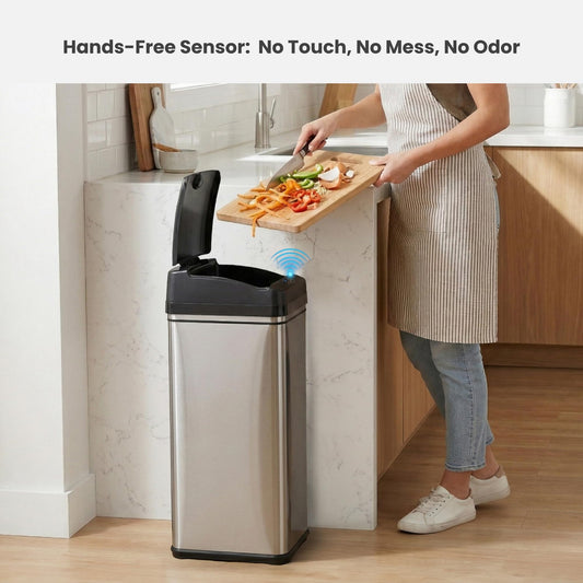 iTouchless détail acier inox anti-empreinte pour entretien facile