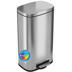 iTouchless vue frontale en inox montrant design moderne et protection anti-empreintes