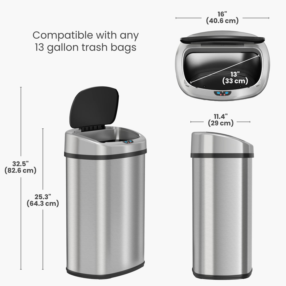 iTouchless intérieur avec sac standard facilitant remplacement de sac