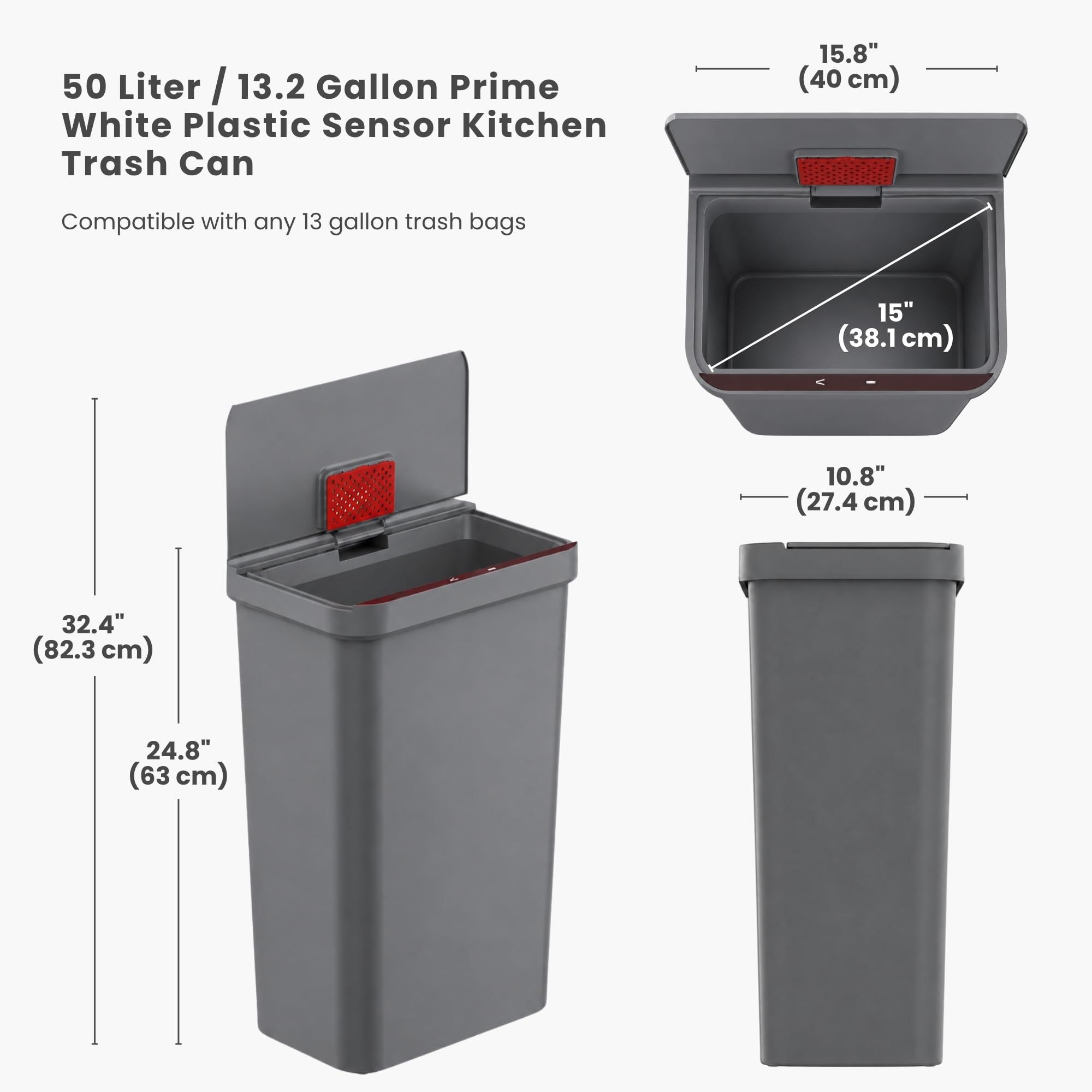 iTouchless Prime texture plastique robuste, nettoyage facile
