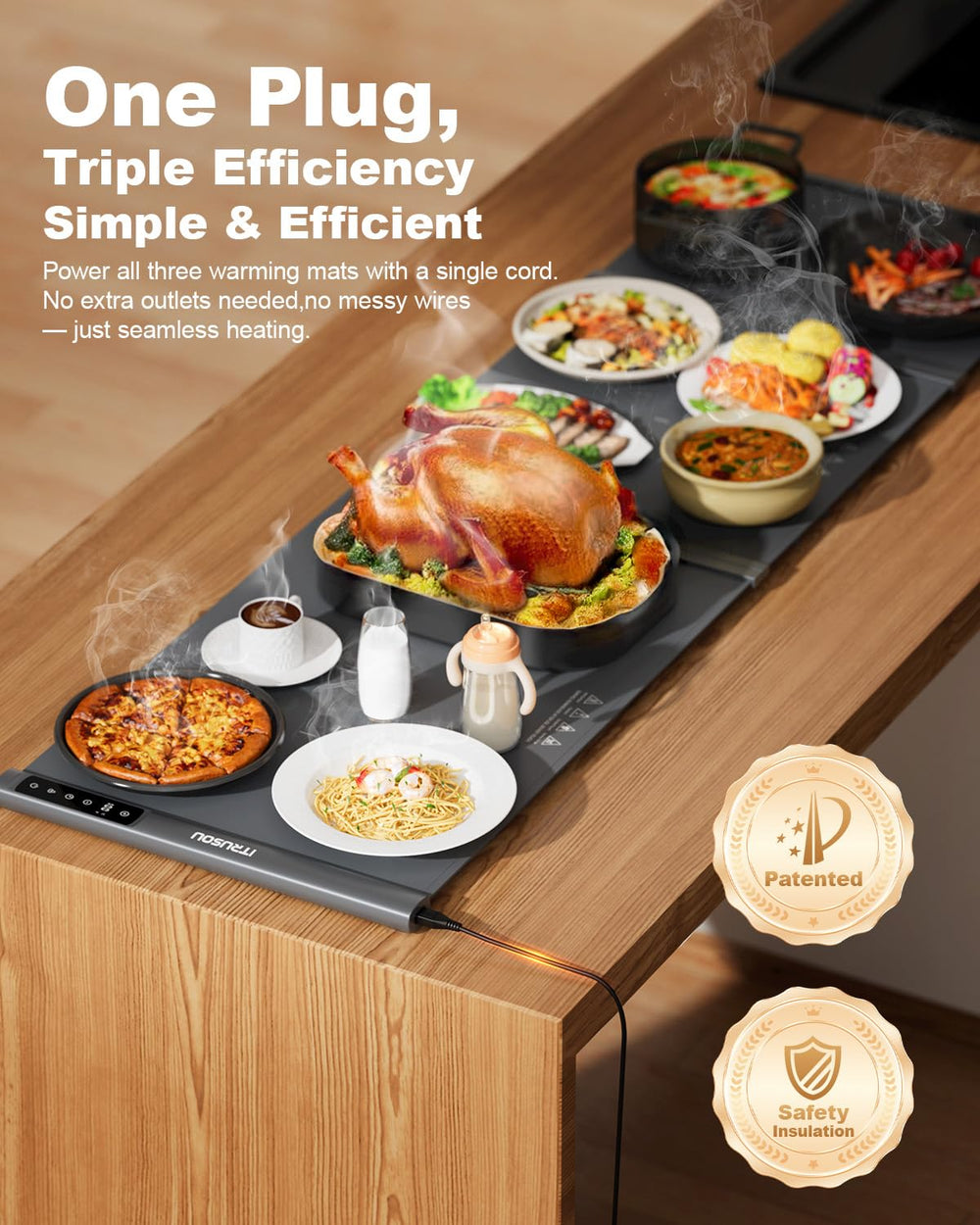 iTRUSOU tapis à l'échelle avec assiettes pour visualiser capacité et distribution chaleur