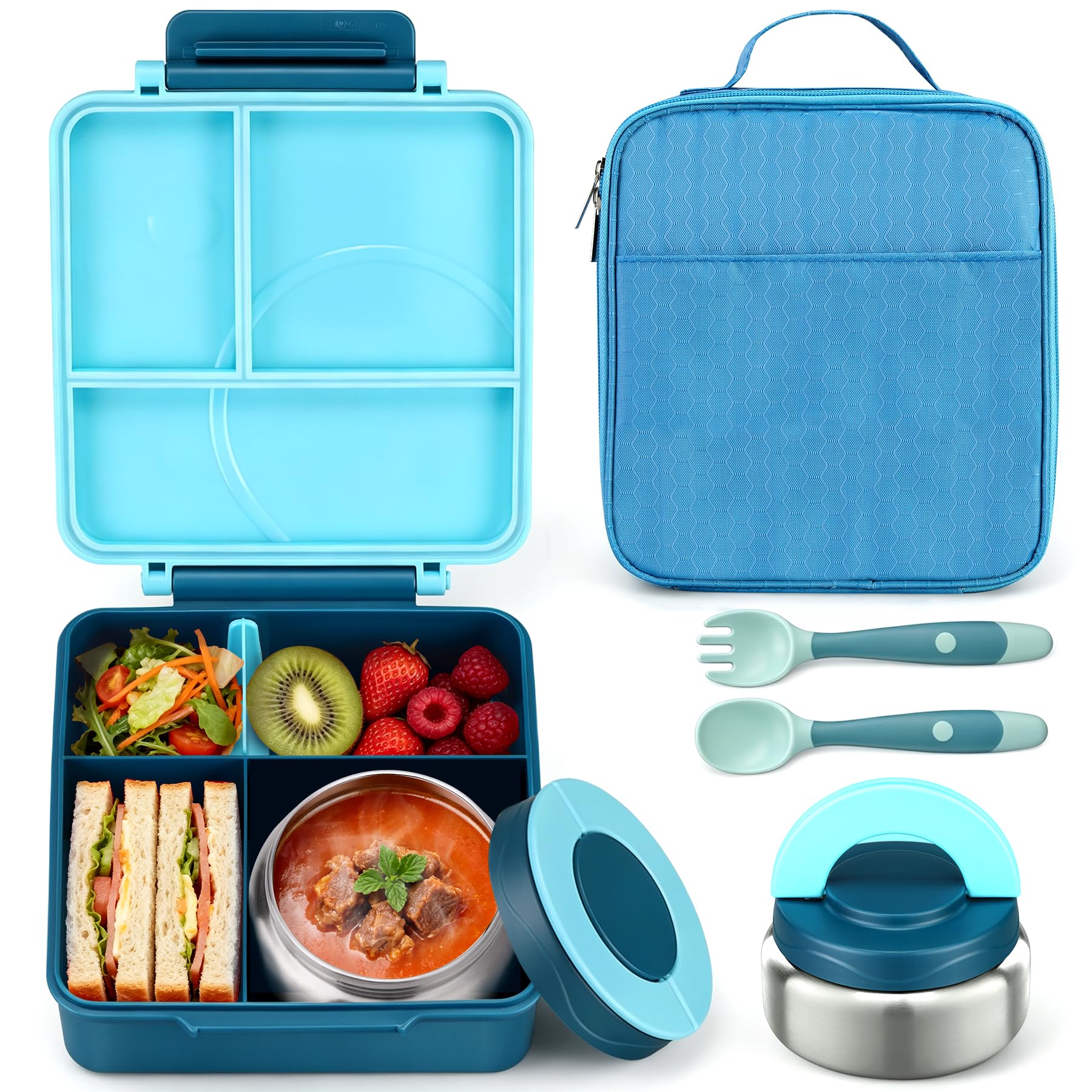 Itslife boîte bento face ouverte montrant 4 compartiments pour organiser repas