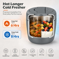 Itslife pot en utilisation lors d'un déjeuner pour emporter facilement