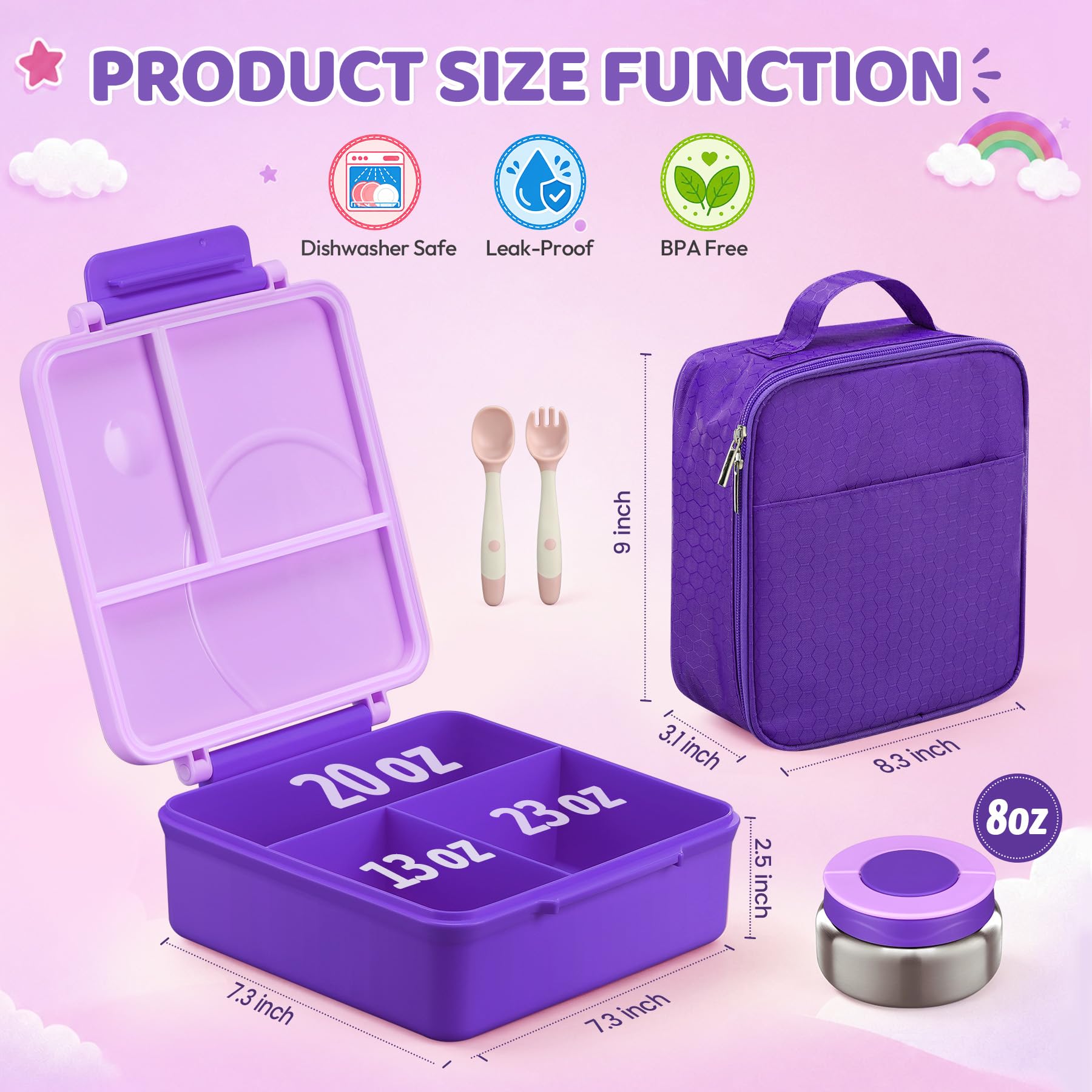 itslife thermos 8oz gros plan intérieur inox gardant chaleur