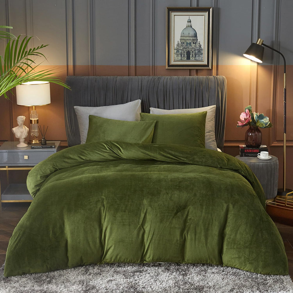 Ivellow housse de couette face avant olive montrant design et élégance