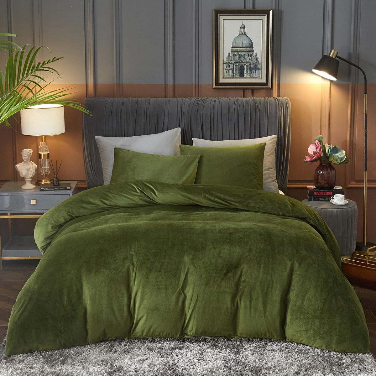 Ivellow housse de couette face avant olive montrant design et élégance