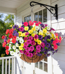 Ivydale panier suspension face montrant fleurs réalistes et ambiance accueillante