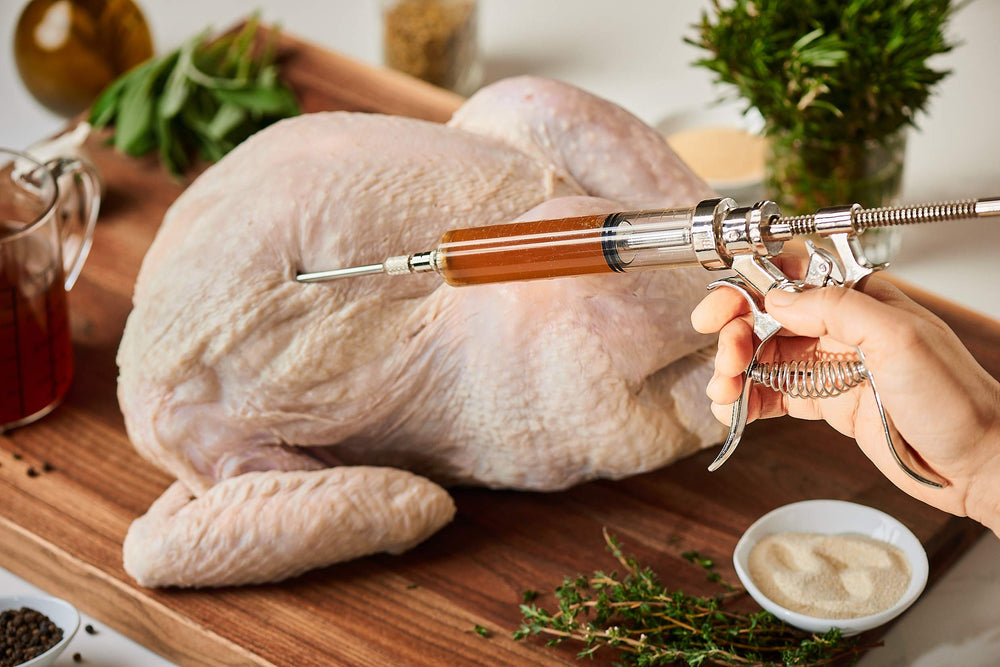 J&B Goods aiguille 6 pouces grand trou, permet injecter marinades à morceaux