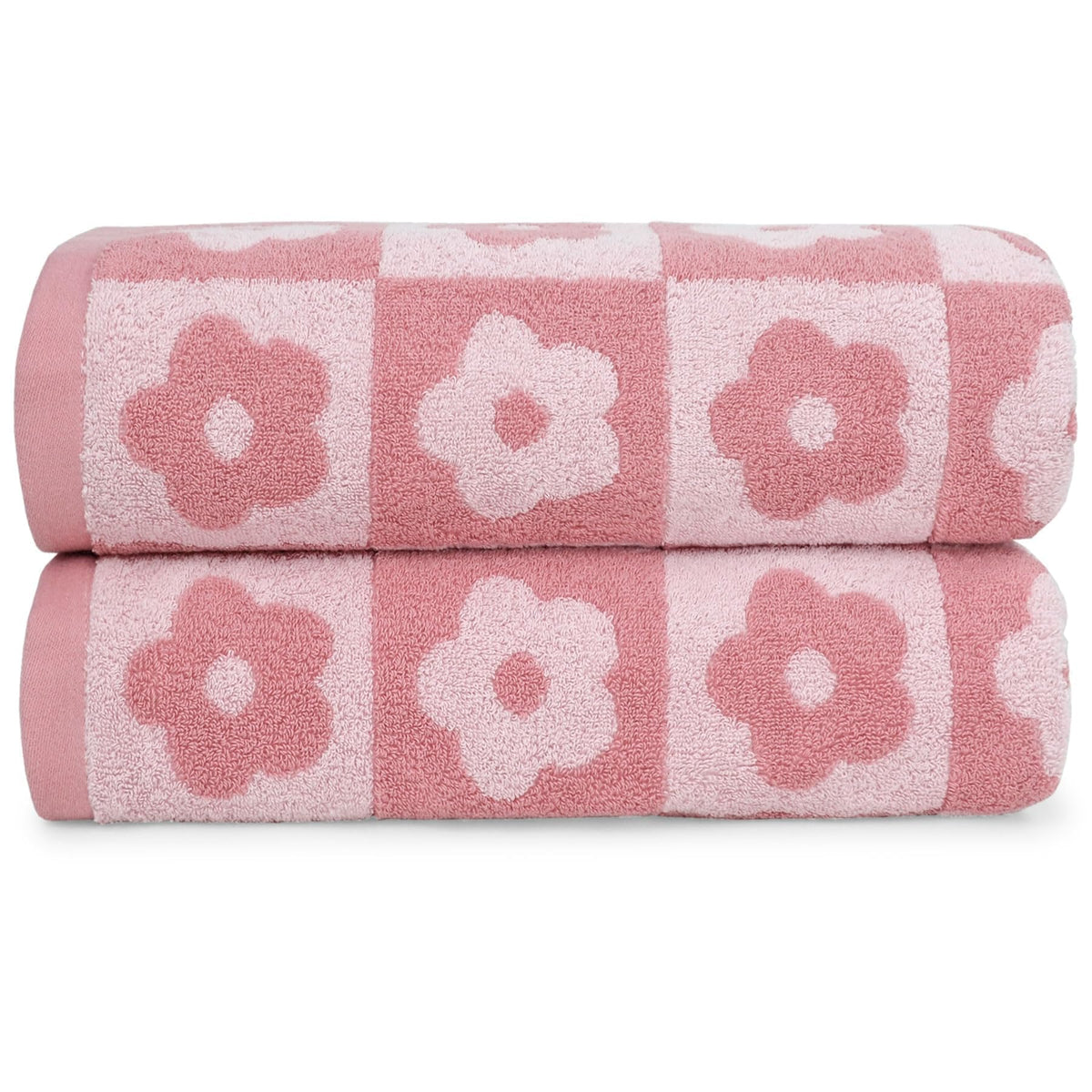 Jacquotha vue avant du lot rose à carreaux fleuris, apport décoratif immédiat