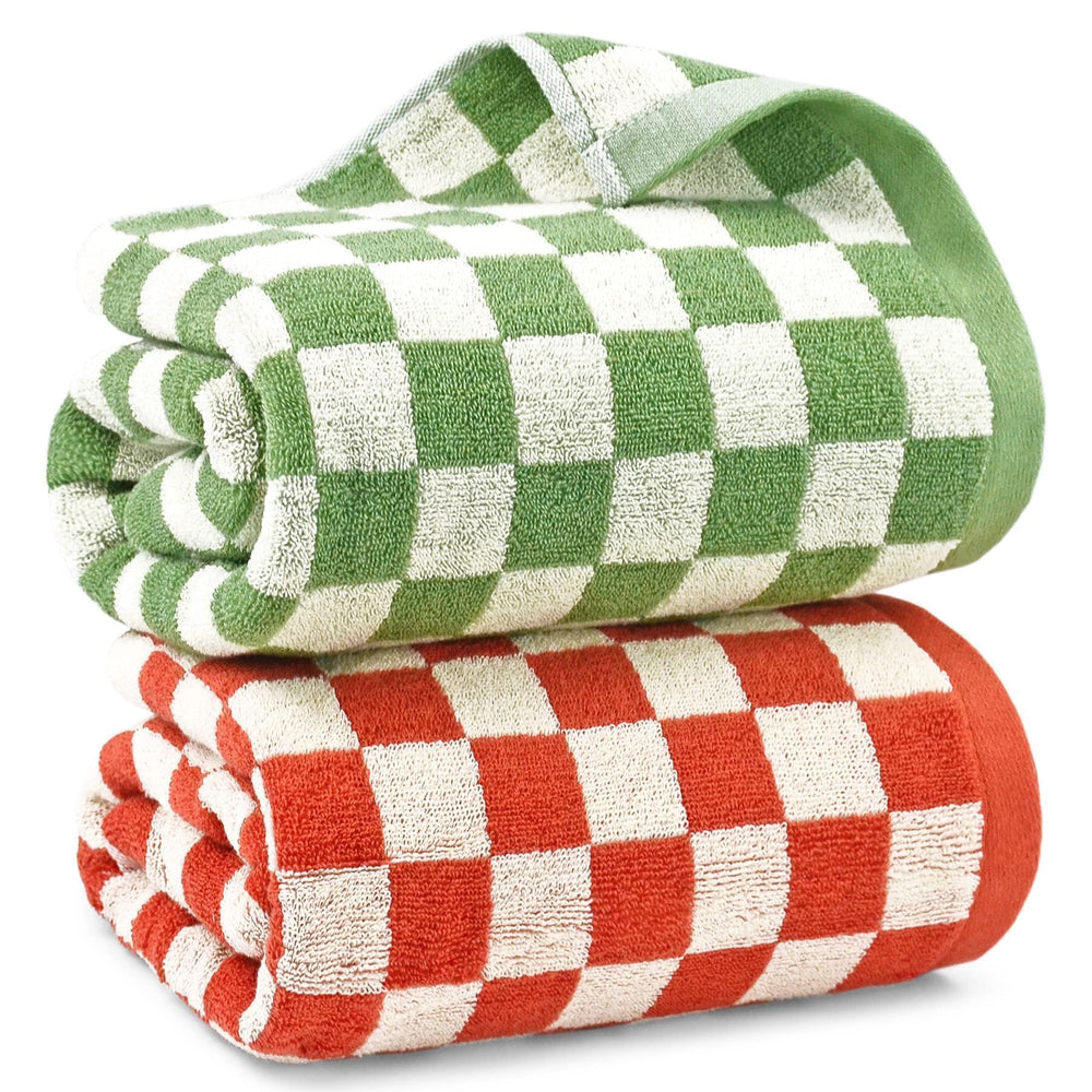 Jacquotha serviette à carreaux vue avant — design élégant et absorbance