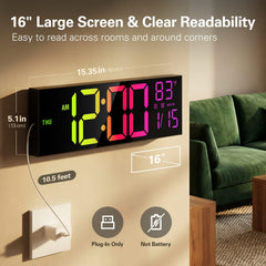 JALL horloge gros plan LED couleurs RGB, personnalisation d'ambiance