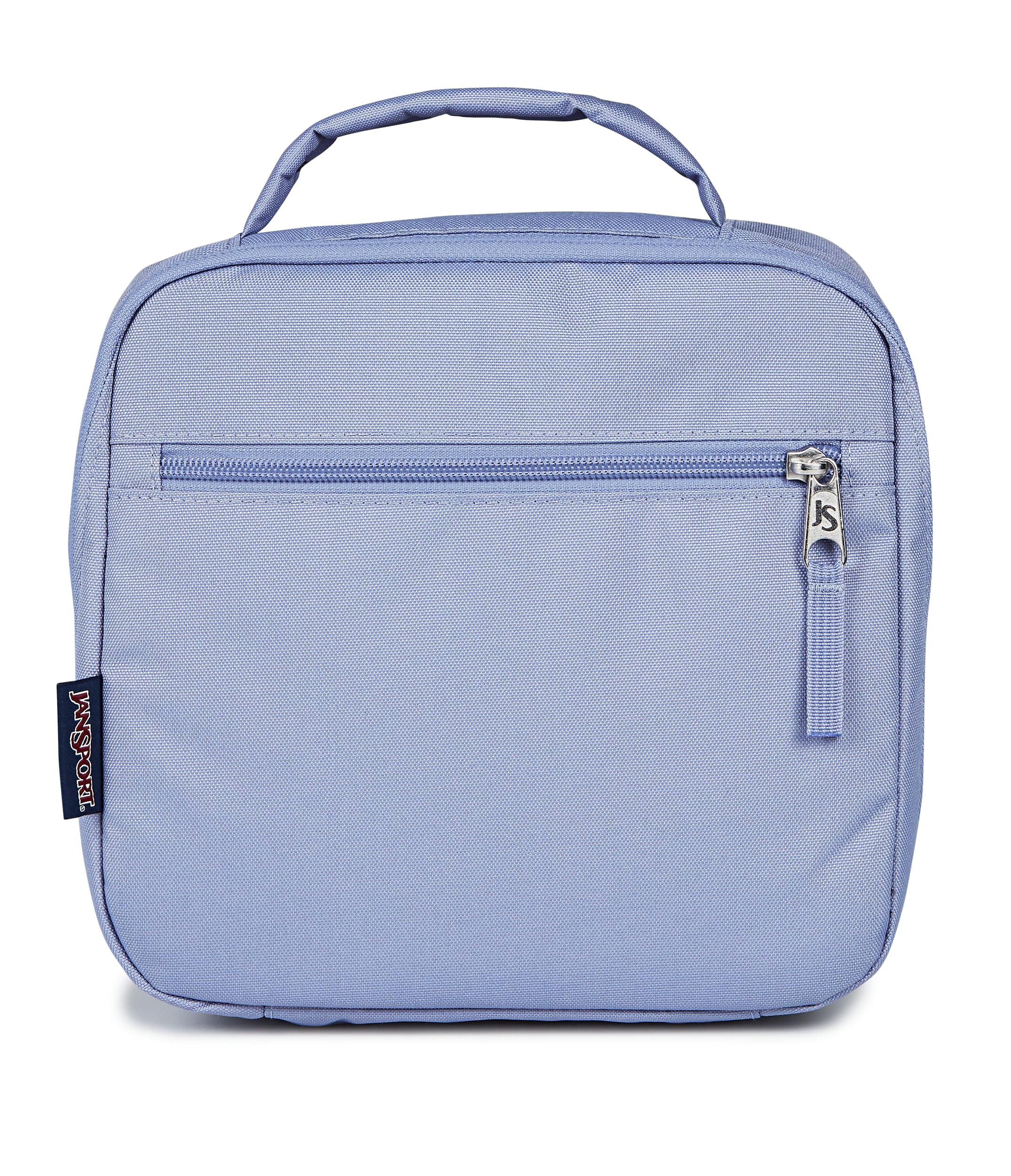 JanSport vue avant du sac Lunch Break lavande ash avec rangement organisé