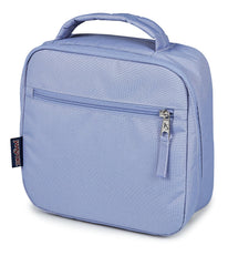 JanSport ouverture à plat montrant la fermeture anglée et le plateau pratique