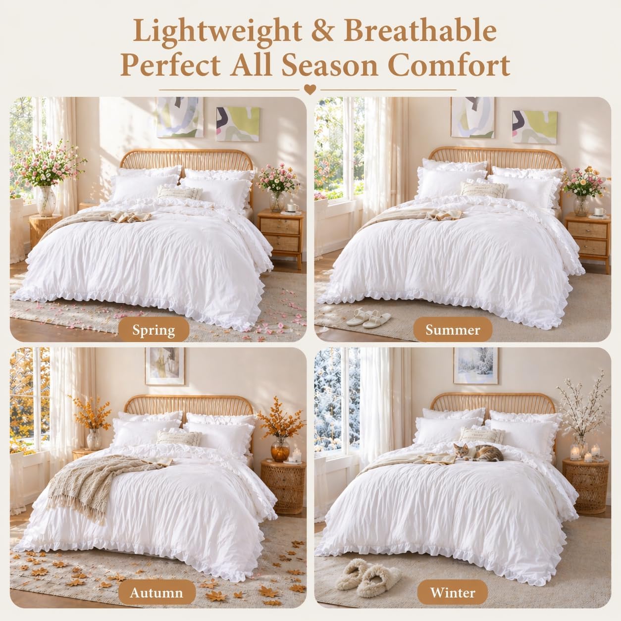 JANZAA couette sur lit twin affichant look complet