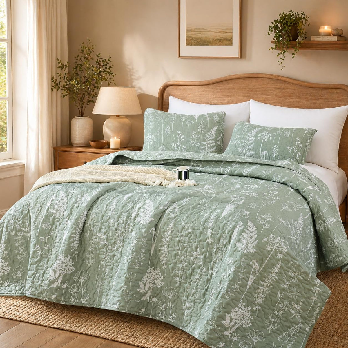 JANZAA quilt vue avant montrant style et confort décoratif
