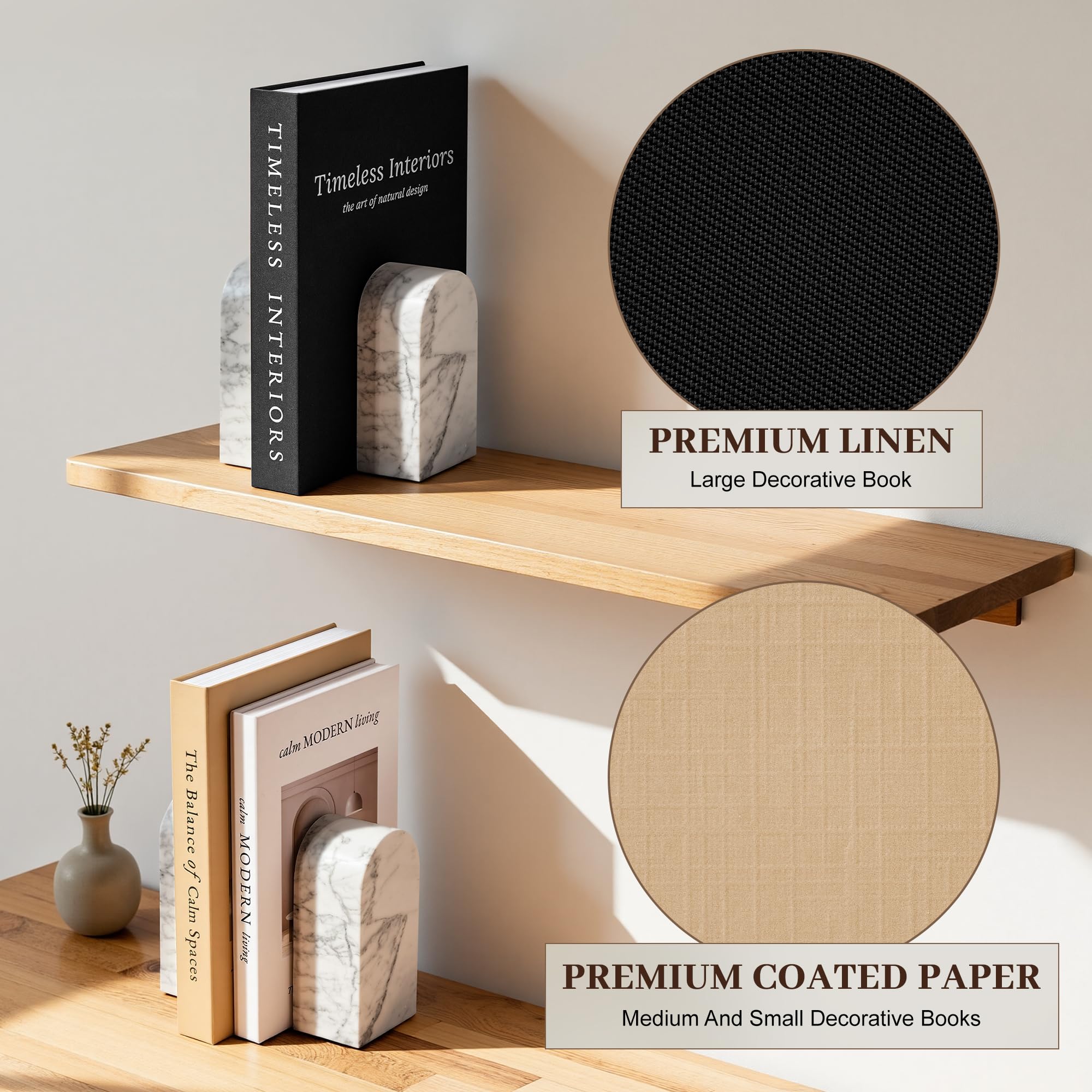 JARLINK trois livres empilés, crée socle décoratif stable