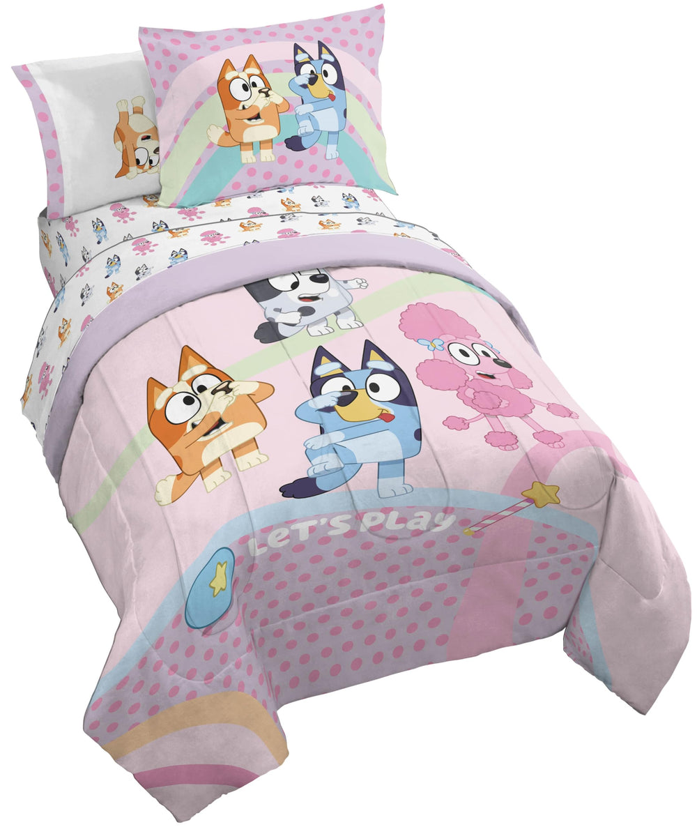 Jay Franco couette Bluey Bingo face avant montrant motif coloré et confort