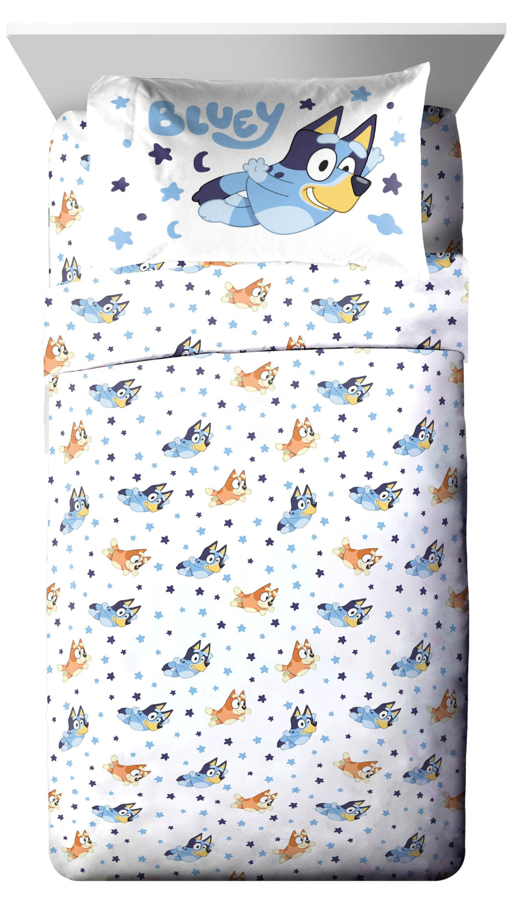 Jay Franco drap-housse Bluey Bingo ajusté sur matelas, facilité d'utilisation