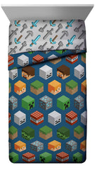 Jay Franco vue frontale de la couette Minecraft pour décoration ludique