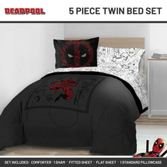 Jay Franco Deadpool détail du tissu microfibre, douceur et durabilité