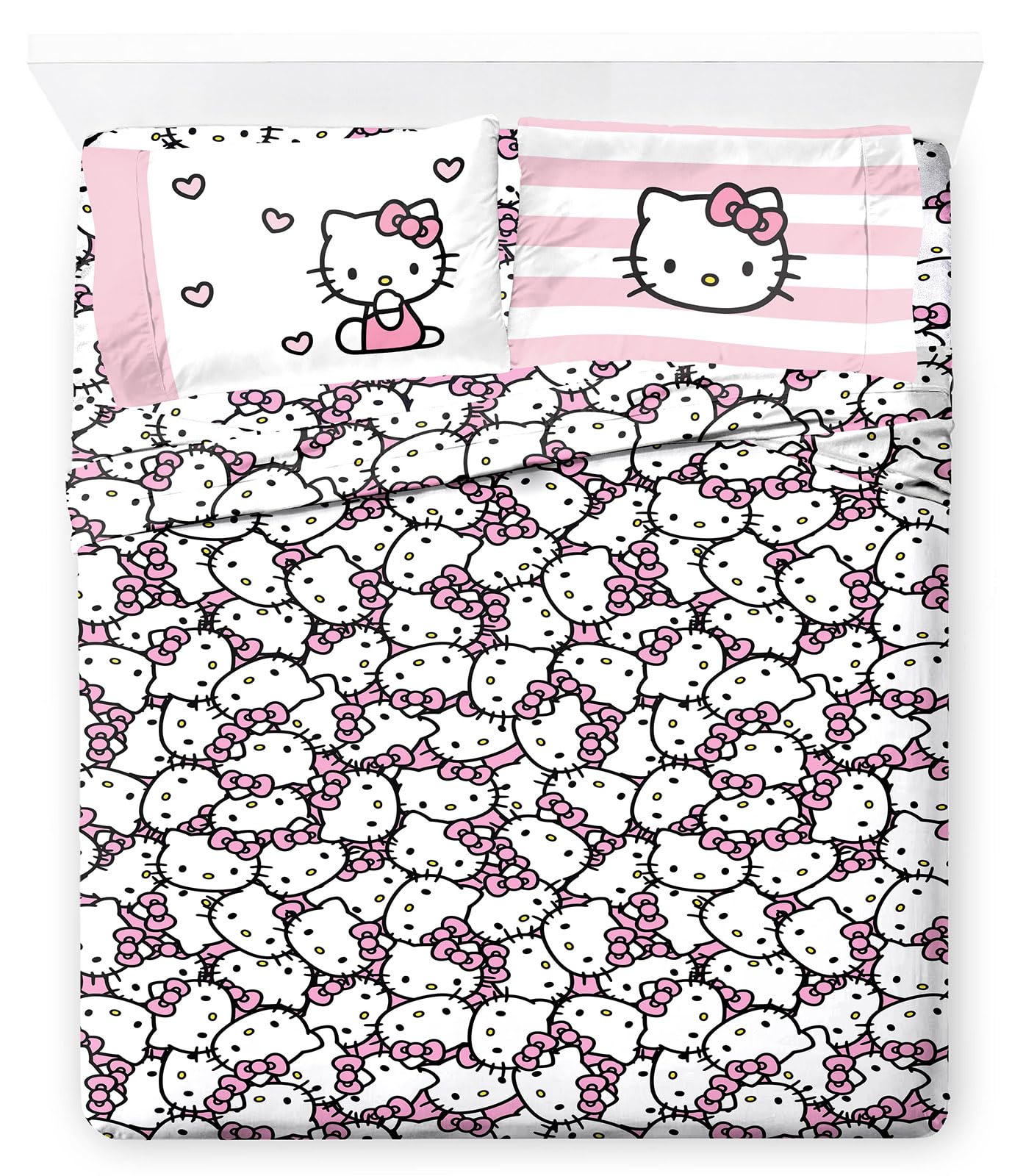 Jay Franco Hello Kitty parure face avant montrant le motif kawaii et couleur vive