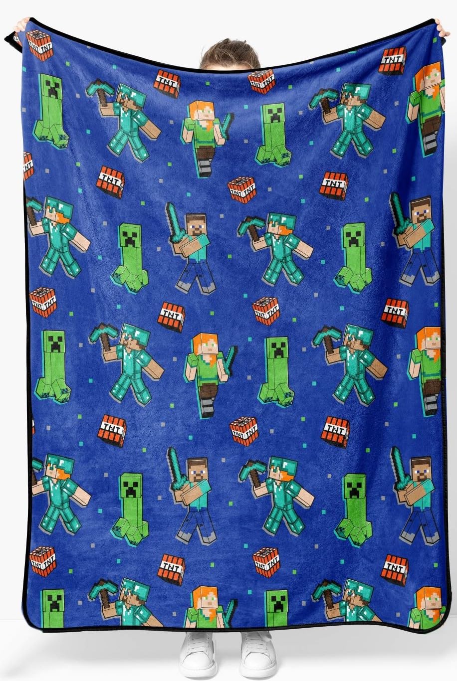 Jay Franco plaid face montrant Creeper pour déco colorée