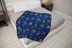 Jay Franco plaid sur lit enfant créant ambiance Minecraft